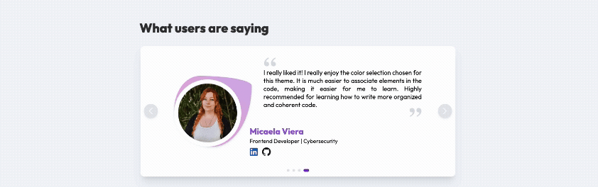 Section with user testimonials